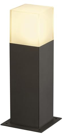SLV GRAFIT 30 | LED Pollerleuchte, Design Standleuchte, Außen-Beleuchtung in Rauchglas-Optik, Outdoor Wege-Leuchte, Garten-Beleuchtung, Garten-Lampe | E27, max 11W, IP44, anthrazit
