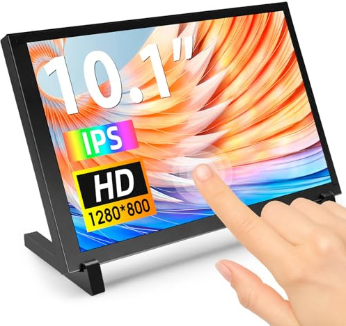 ELECROW Touchscreen Monitor, Raspberry Pi Display Small Monitor 10.1 Zoll 1280×800 HD Mini Display für Raspberry Pi 5/400/4/3/2/Zero/B/B+, Win11/10/8/7, Jetson Nano