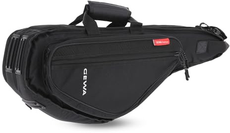 GEWA Premium Gig Bag/Tasche Alt Saxophon - 30 mm Polsterung - schwarz | Cordura 600 Denier - Reiß- und wasserfest - S-Bogen Tasche - Zubehörtasche - verstellbare Rucksackgurte