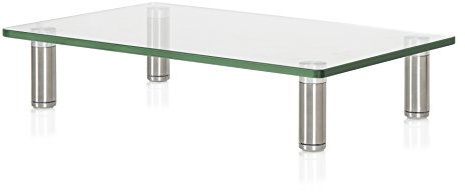 FITUEYES Transparenter Monitorständer, 38,5 cm Höhenverstellbarer Computermonitorständer für Laptop, PC, Drucker, TV-Bildschirm, Schreibtisch-Organizer, Bis zu 25 kg