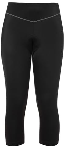 VAUDE Women's Active 3/4 Pants - Radhose mit funktionellem Sitzpolster, Passform: Slim fit, black uni, 42