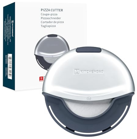 KITCHENDAO Premium Pizzaschneider für hohe Beanspruchung, Pizzaroller mit 10 cm scharfe Klinge mit Schutzkappe