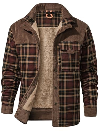 Mr.Stream Herren Thermohemd Flanellhemd Winterjacke Fleecefutter schützendem Innenfutter Holzfällerhemd Arbeitshemd