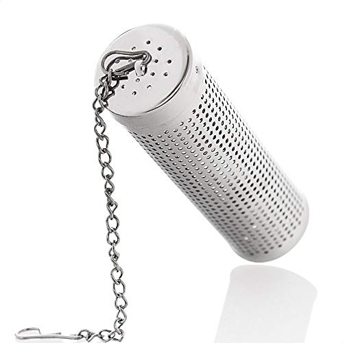 Kerafactum Tee Filter Sieb Teebrüher Teesieb extra feiner Teefilter aus Edelstahl geeignet für Trinkflaschen Flaschen und Flaschenhälse mit Kleiner Kette und Bajonettverschluss für Thermoskannen