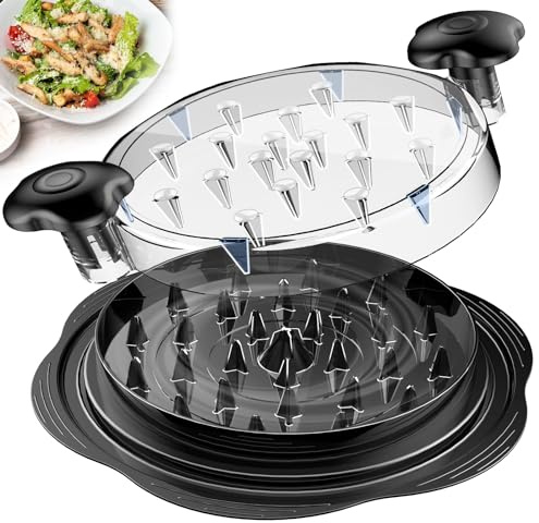 SURETIVIAN Große Hühnermühle für Hühnerbrust Grinder Bürste und Gabel; Sichtbarer Maschine, Starker Anti-Rutsch-Streifen, Ergonomischer Griff, BPA-frei, Geeignet für