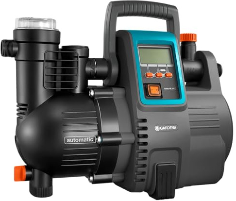 Gardena Comfort Hauswasserautomat 5000/5E LCD: Hauswasserpumpe mit LC-Display, energiesparend, Fördermenge 5000 l/h, 1300W Motor mit Thermoschutzschalter, Trockenlaufsicherung (1759-20)