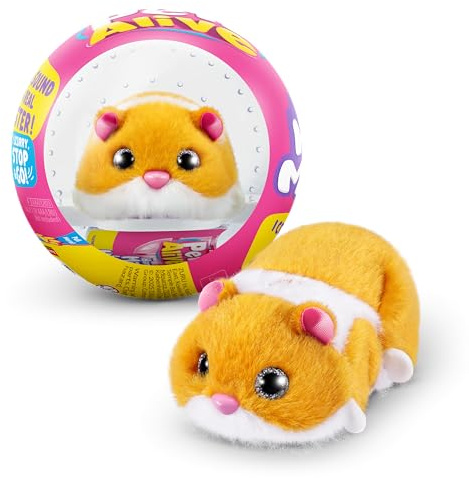 Pets Alive Hamster Mania von ZURU, Orange Hamster, Pet Nurture, Kuscheltier, Real Alive, 20+ Sounds Interaktiv, Elektronisches Haustier, (Orange)