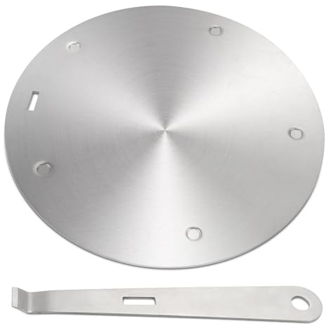 WJMY Induktion Adapterplatte Ø24cm, Induktionsplatte für Normale Töpfe, aus Edelstahl, mit Abnehmbarem Griff, Adapterplatte für Induktionsherd, Gleichmäßige Wärmeverteilung (24cm)
