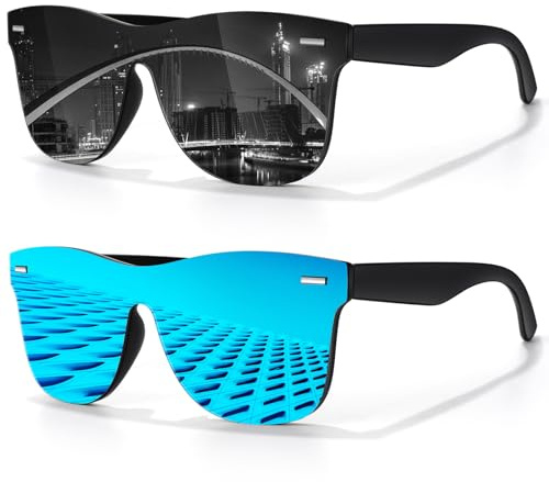 LINVO Sonnenbrille Herren Damen Polarisiert Verspiegelt Modisch UV400 | Leicht, Verdrehfreies Design, Autofahren, Angeln, Reisen, Laufen, Golfen