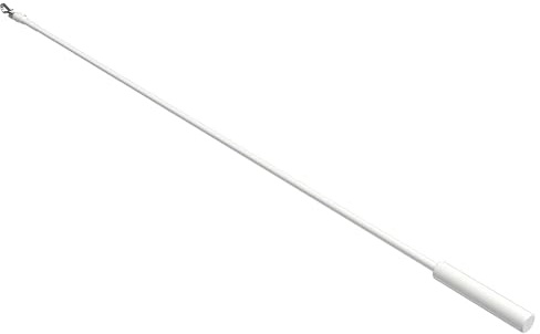 INTERDECO Schleuderstab und Gardinenstab mit Griff, aus Metall und Kunststoff, Weiß, zum Schieben und Ziehen von Gardinen, Schiebegardinen und Flächenvorhängen, Typ 5101003, 125 cm