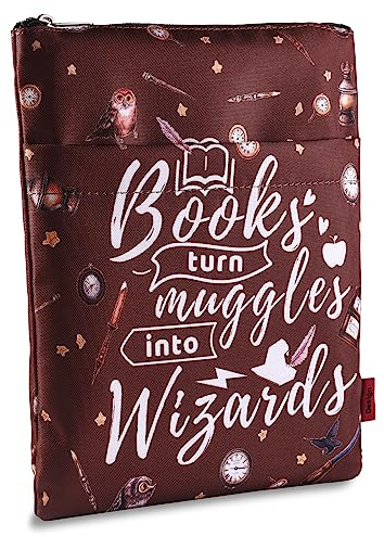 LParkin Buchhülle mit Reißverschluss – Wasserdichte Schutzcover für Taschenbücher (28 x 21,5 cm) | Robuster Canvas mit Polsterung für Reisen & Alltag
