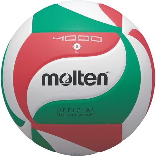 Molten Ball Wettspiel Volleyball Gr. 5, Weiß/Grün/Rot, 5, V5M4000