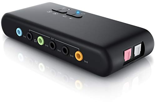 CSL - USB 7.1 Soundkarte extern 8-Kanal - Channel USB Soundbox - Dynamic 3D Surround Sound - für bis zu 8 Lautsprecher - gleichzeitige Aufnahme und Wiedergabe - analoge und Digitale Audiogeräte