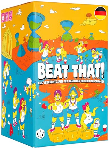 GUTTER GAMES Beat that! Brettspiel, Gesellschaftsspiele für Erwachsene, Das Verrückte Spiel Der Rasenden Herausforderungen, Partyspiele, Familienspiele - Lustige Geschenke