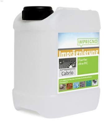 IMPREGNO Imprägnierung, vegan, fluorfrei, Cabrio 5 Liter Imprägniermittel Versiegelung Schutz Cabrio Verdeck