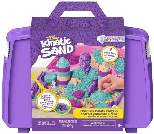 Kinetic Sand Meerjungfrauen Koffer, 907 g original kinetischer Sand, 3+