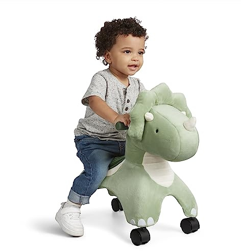 Radio Flyer Dash der rollende Dinosaurier, Rutschspielzeug, Grünes Rutschauto für Kleinkinder von 1 bis 3 Jahren