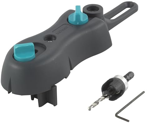 wolfcraft Terrassenbohr-Set I Für gleichmäßige Verschraubung von Terrassendielen - Terrassenbohrmobil zum Ausrichten der Bohrlöcher in einer Flucht - Vorbohrer mit Senker - Made in Europe - 6960000