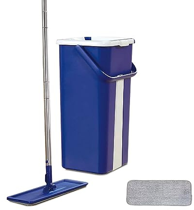 Livington Touchless Mop – Putzeimer mit Wischmop & Auswringfunktion, Bodenreiniger inkl. Mikrofaser Pad - Bodenwischer - Doppelkammer-Eimer-System