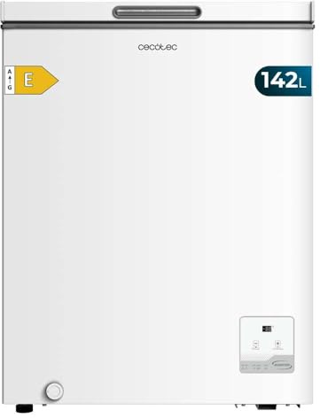 Cecotec Horizontal-Gefrierschrank Bolero CoolMarket Chest 142 White E. 142 l Fassungsvermögen, Inverter-Plus-Modus, Doppelfunktion, Schnellgefrieren, Innenkorb, elektronische Steuerung, Klasse E.