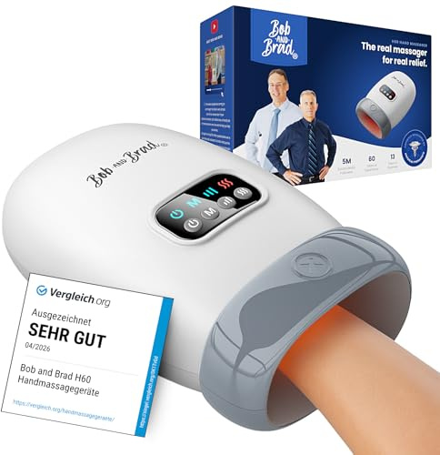 BOB AND BRAD H60 Handmassagegerät mit Wärme und Kompression, Elektrische Handmassage bei Arthritis & Karpaltunnelsyndrom, Massager Schmerzlinderung für Handgelenk & Finger, Geschenke für Damen Herren