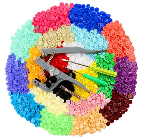 ilauke 400 Set Druckknöpfe Plastik Ohne Nähen, 20 Farben Druckknöpfe Set | Robustes 12mm Feste Druckknopf Set mit Zange für Kinderkleidung Nähen,Handwerk Handgefertigt,Windeln,Regenschirme, Taschen