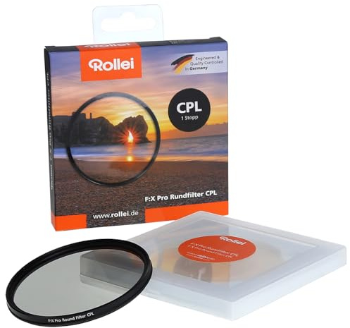 Rollei F:X Pro CPL Rundfilter 77 mm Polfilter mit hoher Farbtreue und Reflexionsfreiheit für Klare Lebendige Bilder Wetterfester Schraubfilter aus Premium-Glas für Kameraobjektive
