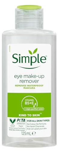 Simple Sanft zur Haut Augen-Make-Up-Entferner für sensible Haut entfernt wasserfeste Mascara 125 ml 1 Stück