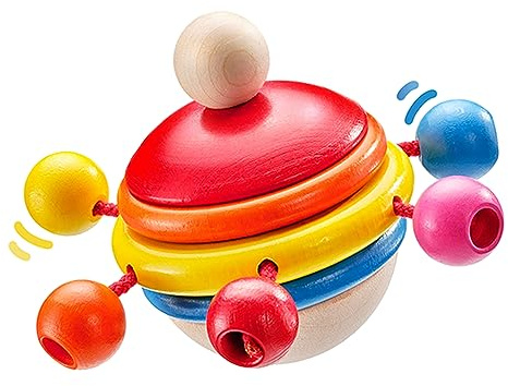 Selecta 61068 Rotondo, Kreiselnder Greifling aus Holz, 7,5 cm