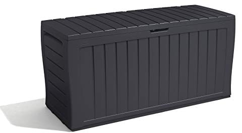 Keter Marvel Plus Aufbewahrungsbox, 270L Fassungsvermögen, wetterfest & langlebig, Sitzgelegenheit für 2 Personen, Grau, ideal für Garten, Terrasse & Balkon