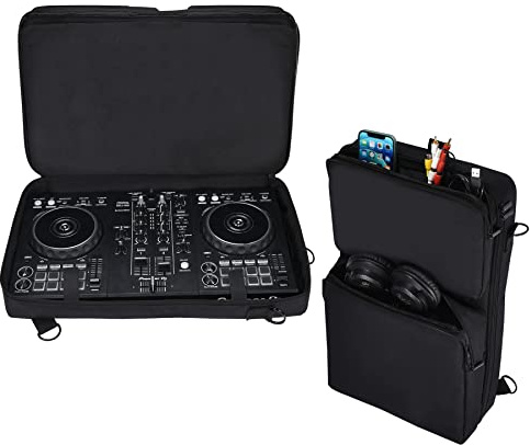 Growalleter Reisetasche für Pioneer DJ DDJ-FLX4/DDJ-400/DDJ-SB3 oder Roland DJ-202 DJ-Controller, Tragetasche mit Zubehöraufbewahrung und verstellbarem Schultergurt