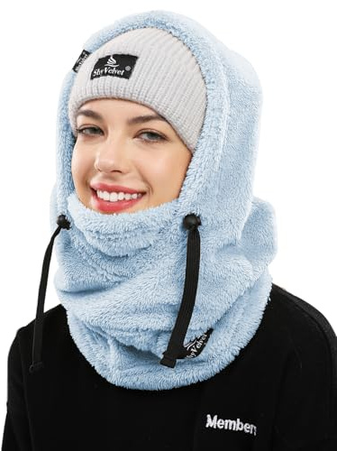 Shy Velvet Plüsch Sturmhaube Mütze Winter Thermo Skimaske Wolle Balaclava für Radfahren, Snowboarden, Skifahren, Motorradfahren Winddicht Gesichtshaube für Herren/Damen