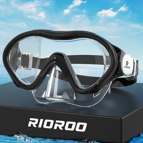 RIOROO Taucherbrille Kinder,Schnorchelset für Jungen Mädchen,Schwimmbrille Kinder mit Nasenabdeckung Anti Nebel Anti-Leck Tauchmaske 180°Panorama HD Schwimmmaske für 4-14 Jahre