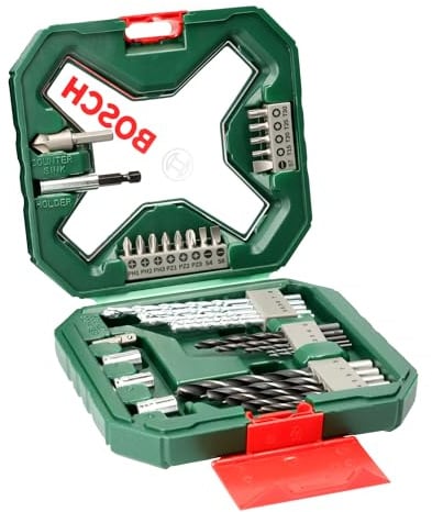 Bosch Accessories Bosch 34tlg. X-Line Classic Schrauber und Bohrer Set (Holz, Stein und Metall, Zubehör Bohrmaschine)