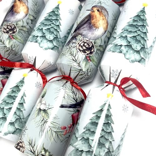 Gyoungt Knallbonbons Rotkehlchen, 10 Hüte, 20 Saiten, 10 Witze, Weihnachtsbaum, Party-Knallbonbons, machen Sie Ihre eigenen Weihnachtsknallbonbons, Weihnachts-Knallbonbons, festlich, saisonal, 10