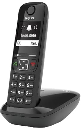 Gigaset AS690 - Schnurloses DECT-Telefon - großes, kontrastreiches Display - brillante Audioqualität - einstellbare Klangprofile - Freisprechfunktion - Anrufschutz, schwarz [Deutsche Version]