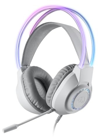 Redragon H231 Verkabelte Gaming Kopfhörer, Stereo Surround Sound, 40mm Treiber, Leder Schaumstoff Ohrpolster, Geräuschunterdrückung Mikrofon, Multi-Platforms funktioniert mit PC/PS4/5/NS/Xbox-one