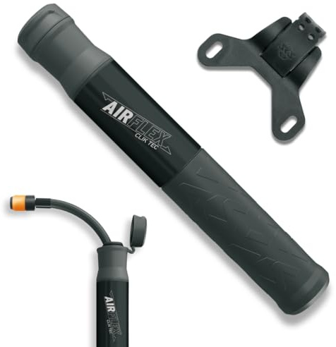 SKS GERMANY Airflex Explorer CLIK TEC Minipumpe | Fahrradpumpe für das CLIK VALVE-System, ausziehbarer Schlauch mit CLIK TEC-Ventilkopf, ergonomischer Griff, leicht & robust
