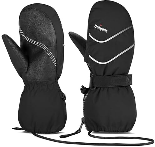 Unigear Kinder Skihandschuhe Fäustlinge Wasserdicht Winddicht Winter Warme Thermo Handschuhe für Jungen Mädchen 2-8 Jahre