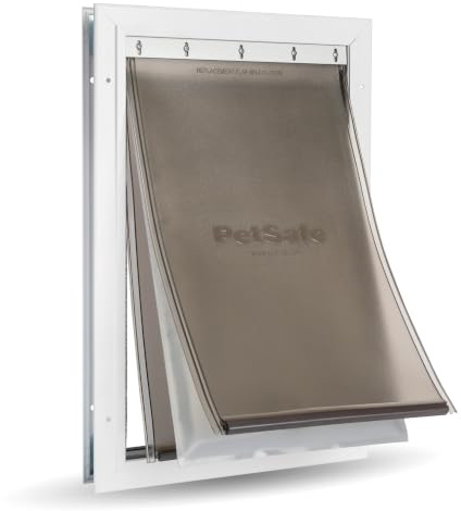 PetSafe Energieeffiziente Aluminium Haustiertür, Mittel | Isoliertes Klappensystem, Für Extreme Wetterbedingungen, Für Katzen & Hunde