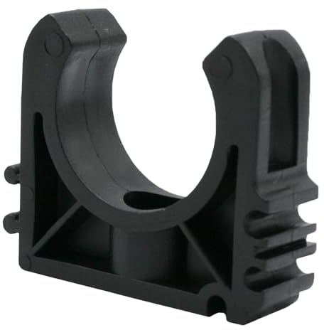 Baumaxxe 10x PVC Rohrschellen 32mm I Rohrklemme mit Schraubloch I Rohr Klemmschelle Kunststoff schwarz I Für Pool Verrohrung Druck und Saugleitung I bm158