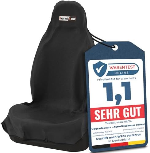 Upgrade4cars wasserdichter Autositzschoner Vordersitze Schwarz Universal | Fahrersitz Schonbezug | für Werkstatt & Sport | pflegeleicht & langlebig | für den täglichen Einsatz