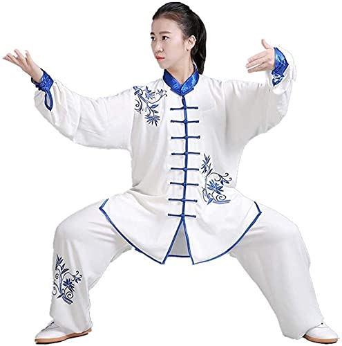 Tai Chi Uniform für Herren und Damen, Baumwolle, chinesische Kung-Fu-Uniform, Kampfsportanzug, Yoga-Kleidung, Meditationskleidung, Zen-Lay-Kleidung, Blau-XS