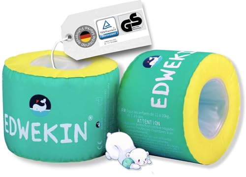EDWEKIN® Icey Premium Schwimmflügel | TÜV & GS-geprüft ✓ | Für Kinder 2–6 Jahre | Stylisches Design, Bequeme Stoffoberfläche, Schaumstoffkern | Führende Schwimmhilfe für Babys und Kleinkinder