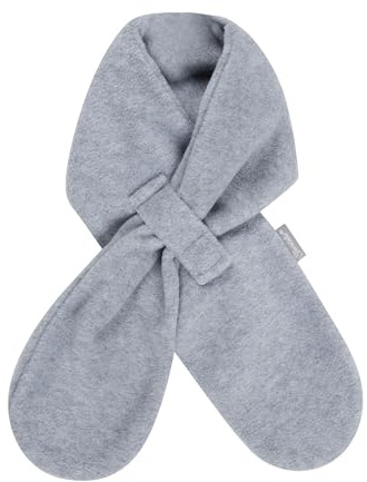 Sterntaler Schal aus Microfleece, gefüttert, mit Klettverschluss, zum Durchziehen - unisex Accessoires für Babys & Kleinkinder - warm, bequem und praktisch - silber melange, Gr. 80cm
