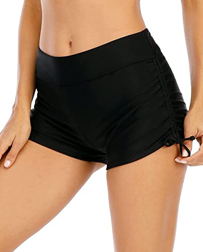 Halcurt Badeshorts Damen Badehose Schnell Trocknende Schwimmshorts S-XXL | Bauchkontrolle, Elastischer Bund, Slip-Futter, Lockere Passform, Atmungsaktiv, Strand Boardshorts Surf Schwimmhose