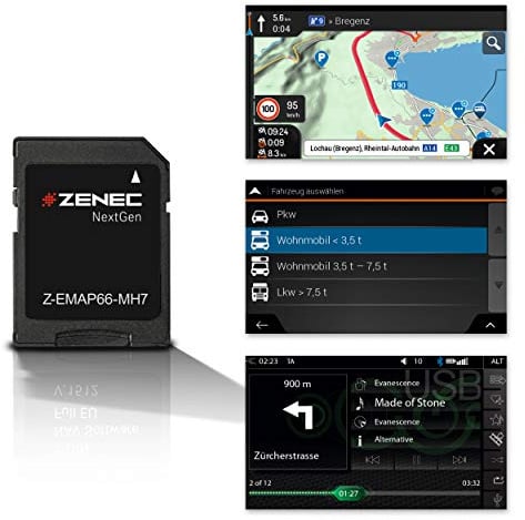 ZENEC Z-EMAP66-MH7 – MicroSD-Karte mit Reisemobil-Navi für ZENEC Geräte | Navigationssoftware für ZENEC Z-E3766, Z-N965, Z-N966 mit Europakarten, Camping-POIs, 7 Jahre kostenfreie Kartenupdates