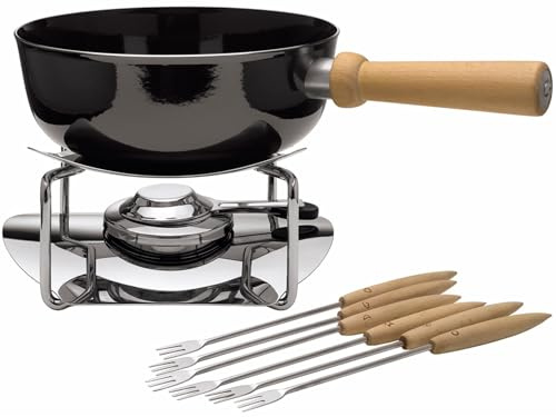 Silit Käsefondue Set 9-teilig, Fondue für 6 Personen, Silargan Funktionskeramik, Induktion, spülmaschinengeeignet, Fondueset, Kasserolle Rechaud Brenner Fonduegabeln