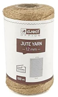D.RECT 100m Jute-Schnur Natur Braun Jute-Kordel | Packschnur Geschenk-Band Bastelschnur Dekokordel | 1,2mm Dicke | Für: Verpackung, DIY Kunst-Handwerk, Floristik, Dekoration