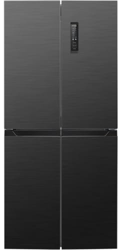 Bomann® French Door Kühlschrank No Frost | Kühl-Gefrier-Kombinationen mit Total No Frost | Kühlschrank mit Gefrierfach 362L | Side by Side Kühlschrank mit MultiAirflow-System | KG 7358 schwarz-inox